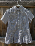 Chainmail Collar & Grommets Striped Shirt