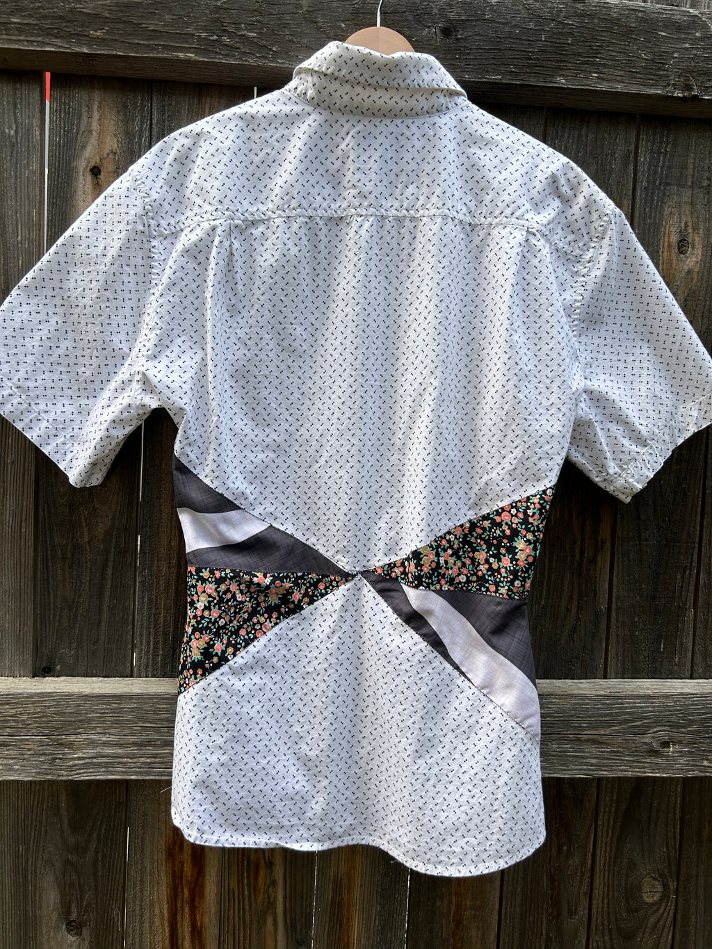 Patchwork & ties blouse